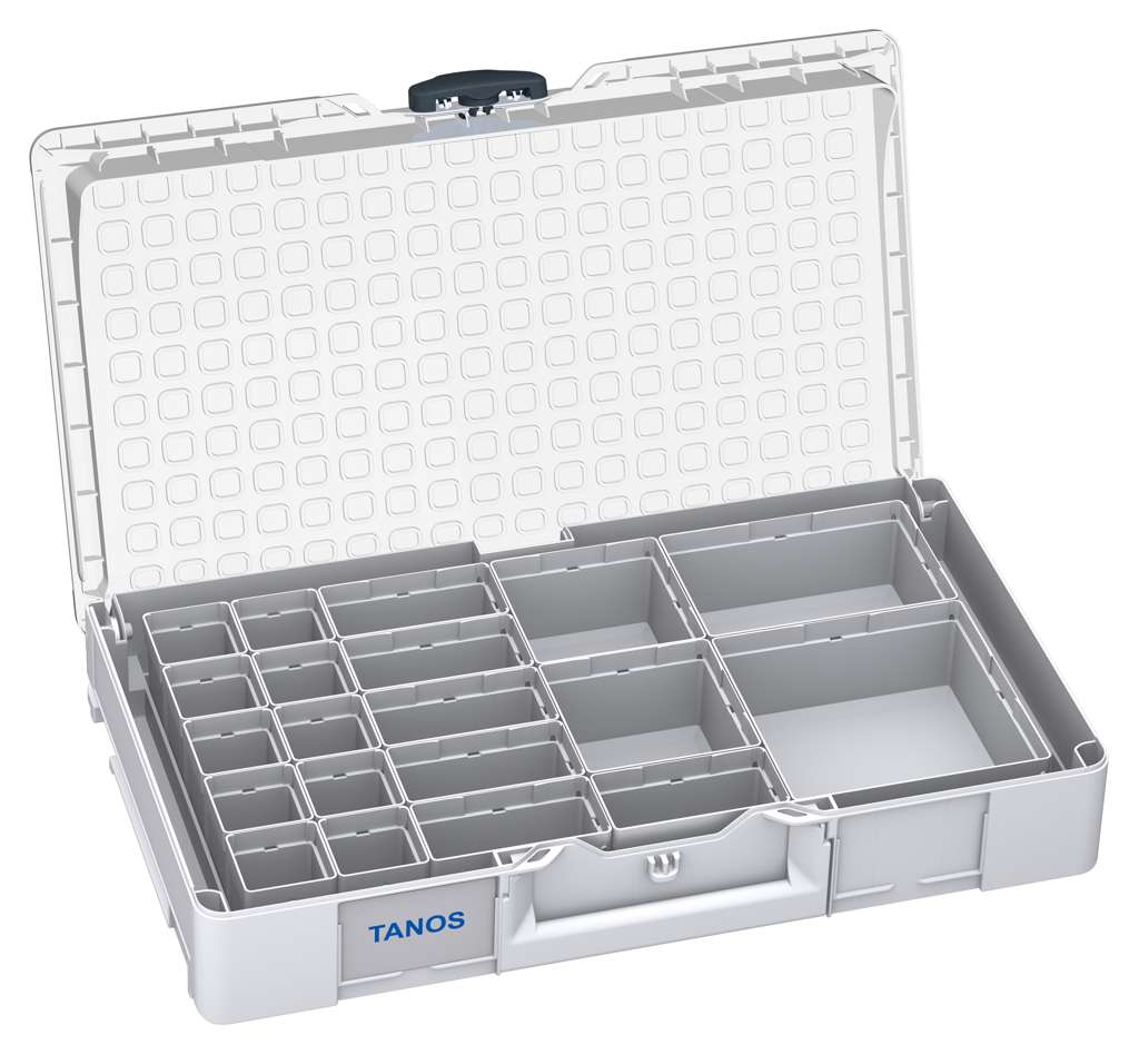 Systainer³ Organizer L 89 with 20 Insert Boxes, Light Grey with Transparent lid and Anthracite catches