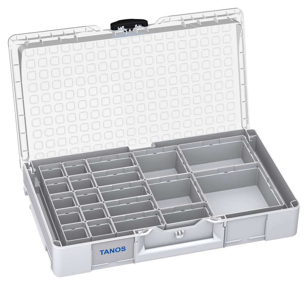 Systainer³ Organizer L 89 with 20 Insert Boxes, Light Grey with Transparent lid and Black catches