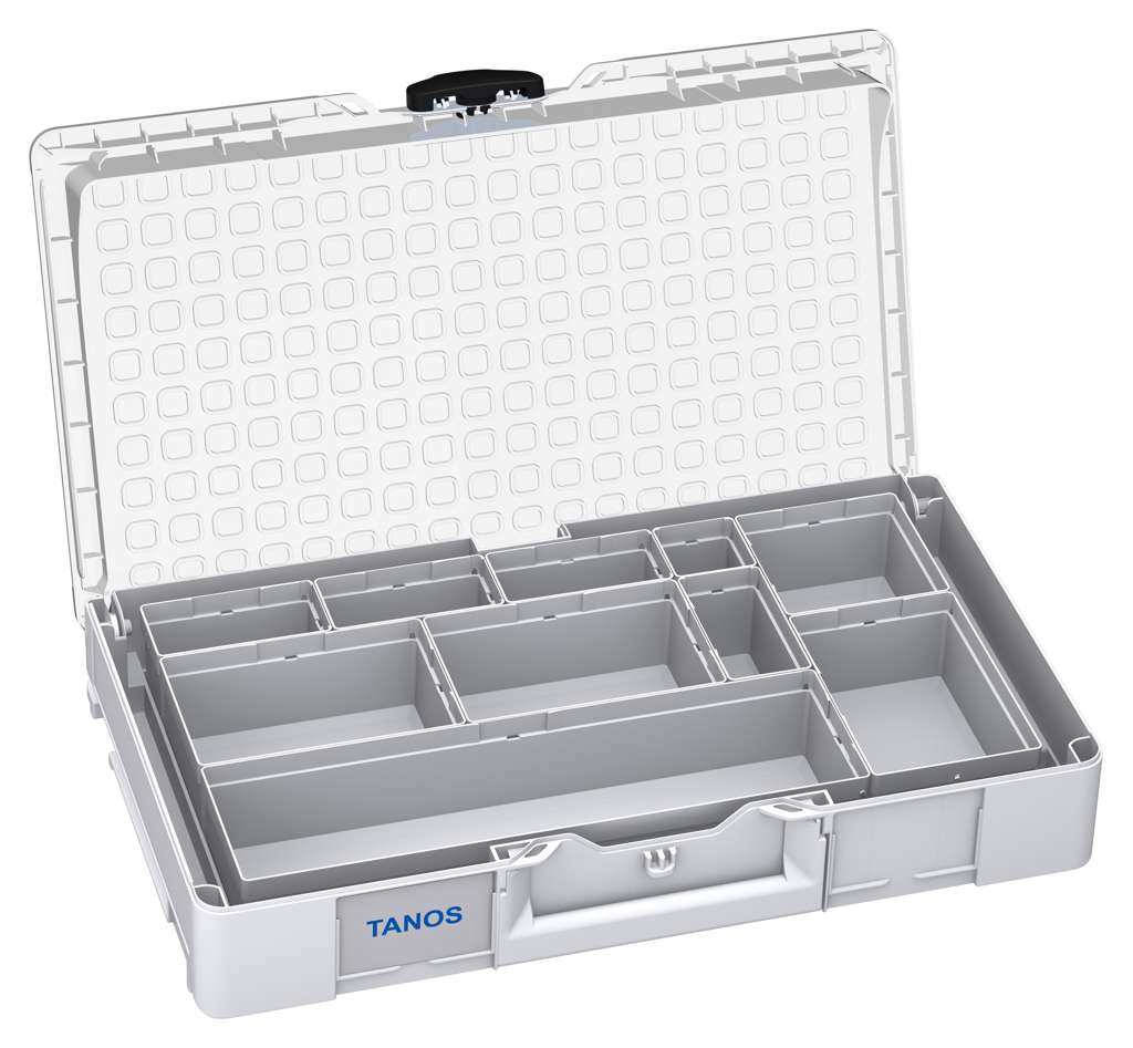 Systainer³ Organizer L 89 with 10 Insert Boxes, Light Grey with Transparent lid and Black catches