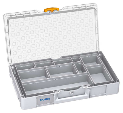 Systainer³ Organizer L 89 with 10 Insert Boxes, Light Grey with Transparent lid and Daffodil Yellow catches