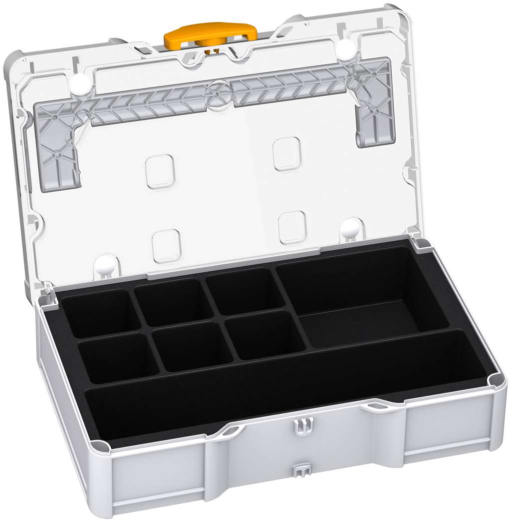 Universal-Systainer³ S 76 Transparent Lid, Light Grey with Transparent lid and Daffodil Yellow catches