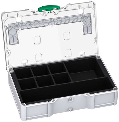 Universal-Systainer³ S 76 Transparent Lid, Light Grey with Transparent lid and Signal Green catches