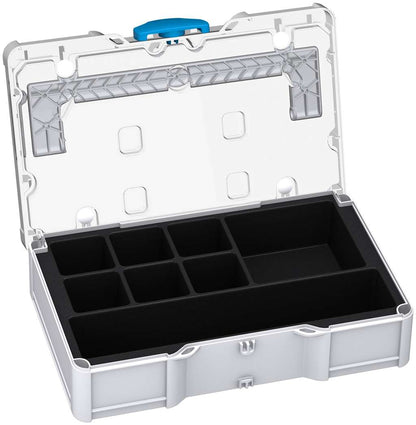 Universal-Systainer³ S 76 Transparent Lid, Light Grey with Transparent lid and Sky Blue catches