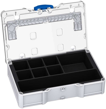 Universal-Systainer³ S 76 Transparent Lid, Light Grey with Transparent lid and Signal Blue catches