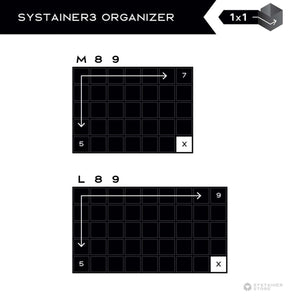 Light Grey Insert Box 1x1, 10 piece set for Systainer3 Organizer