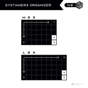 Light Grey Insert Box 1x2, 10 piece set for Systainer3 Organizer