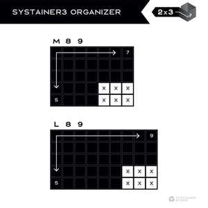 Light Grey Insert Box 2x3, 6 piece set for Systainer3 Organizer