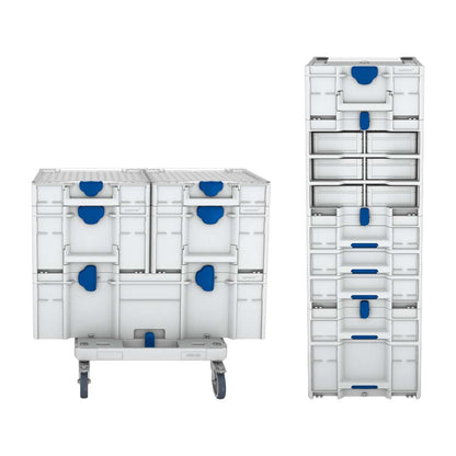 Systainer³ Ultimate Stack, Light Grey with Signal Blue catches